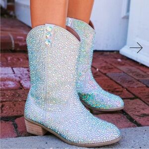 Lola + The Boys Glittering Crystal Kids Boots